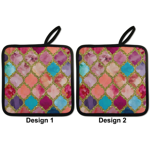 Glitter Moroccan Watercolor Pot Holders - Set of 2 APPROVAL