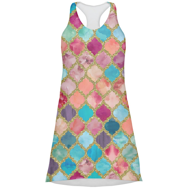 Custom Glitter Moroccan Watercolor Racerback Dress