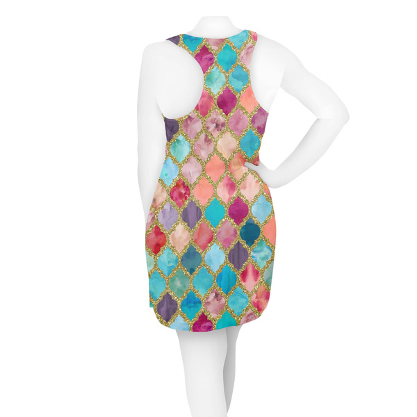 Glitter Moroccan Watercolor Racerback Dress - On Model - Back