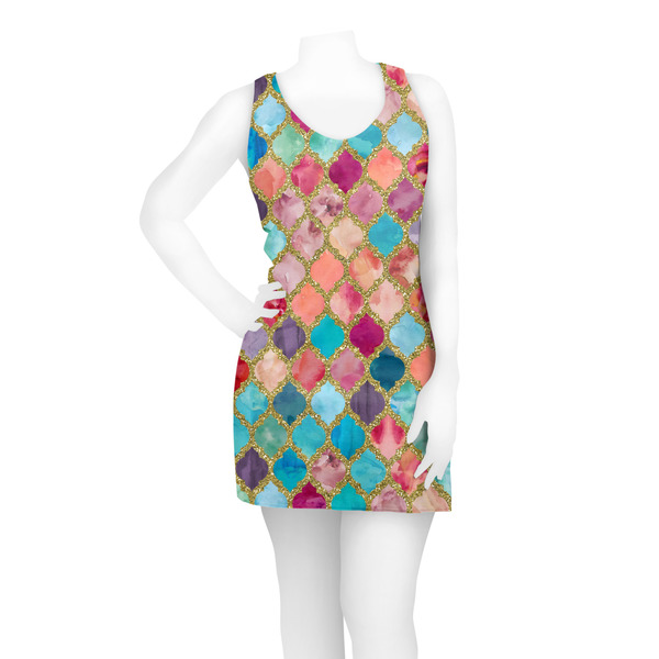 Glitter Moroccan Watercolor Racerback Dress - On Model - Front