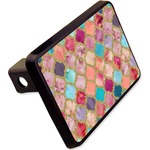 Glitter Moroccan Watercolor Rectangular Trailer Hitch Cover - 2"