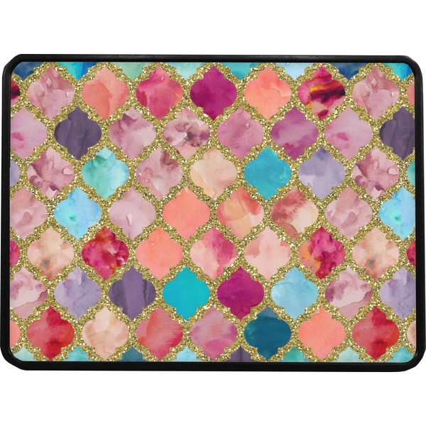 Glitter Moroccan Watercolor Rectangular Car Hitch Cover w/ FRP Insert