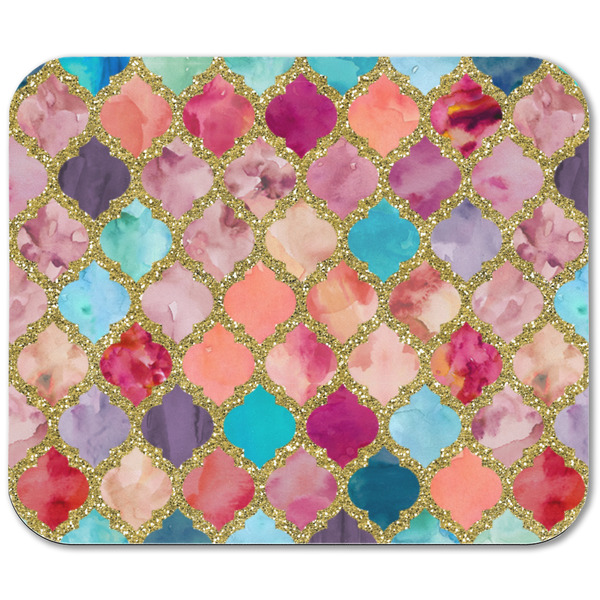 Glitter Moroccan Watercolor Rectangular Mouse Pad - APPROVAL