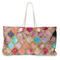 Glitter Moroccan Watercolor Large Tote Bag with Rope Handles