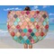 Glitter Moroccan Watercolor Round Beach Towel - In Use