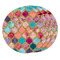 Glitter Moroccan Watercolor Round Fridge Magnet - THREE