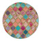 Glitter Moroccan Watercolor Round Linen Placemats - FRONT (Double Sided)