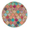 Glitter Moroccan Watercolor Round Linen Placemats - FRONT (Single Sided)