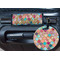 Glitter Moroccan Watercolor Round Luggage Tag & Handle Wrap - In Context