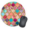 Glitter Moroccan Watercolor Round Mouse Pad