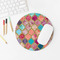 Glitter Moroccan Watercolor Round Mousepad - LIFESTYLE 2
