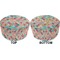 Glitter Moroccan Watercolor Round Pouf Ottoman (Top and Bottom)