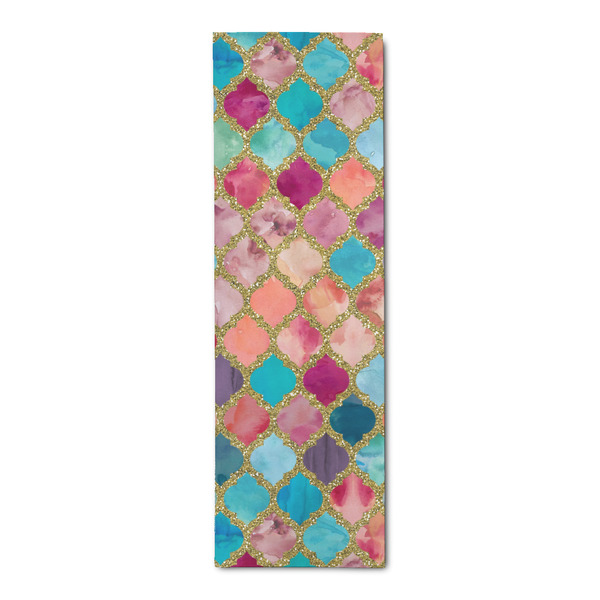 Custom Glitter Moroccan Watercolor Runner Rug - 2.5'x8'