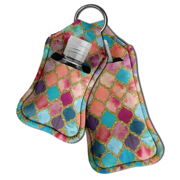 Glitter Moroccan Watercolor Sanitizer Holder Keychain - Both in Case (PARENT)