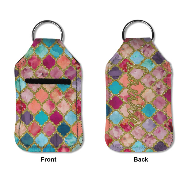 Glitter Moroccan Watercolor Sanitizer Holder Keychain - Small APPROVAL (Flat)