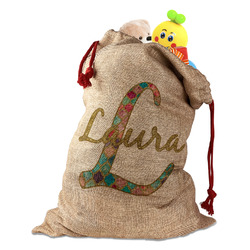 Glitter Moroccan Watercolor Santa Sack