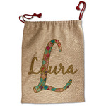 Glitter Moroccan Watercolor Santa Sack - Front