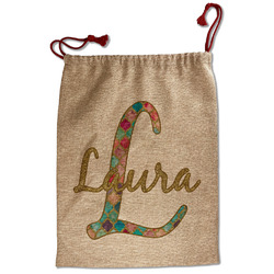 Glitter Moroccan Watercolor Santa Sack - Front