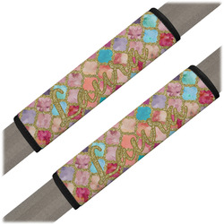 Glitter Moroccan Watercolor Seat Belt Covers (Set of 2)