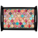 Glitter Moroccan Watercolor Wooden Tray