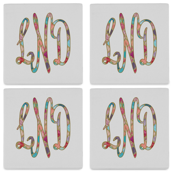 Glitter Moroccan Watercolor Set of 4 Sandstone Coasters - See All 4 View