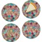 Glitter Moroccan Watercolor Set of Appetizer / Dessert Plates