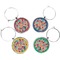 Glitter Moroccan Watercolor Wine Charms (Set of 4)