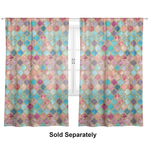 Glitter Moroccan Watercolor Sheer Curtains