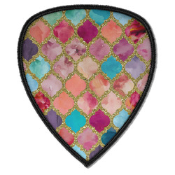 Glitter Moroccan Watercolor Iron on Shield Patch A