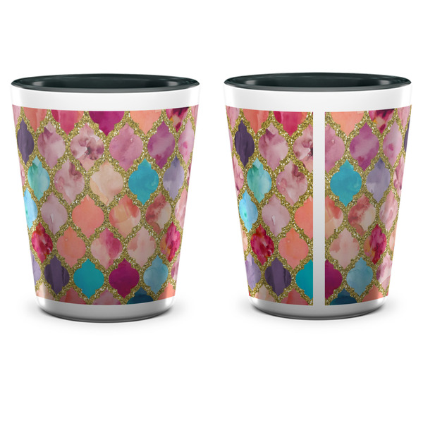 Glitter Moroccan Watercolor Shot Glass - Two Tone - APPROVAL