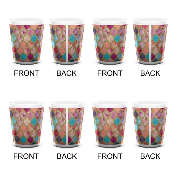 Glitter Moroccan Watercolor Shot Glass - White - Set of 4 - APPROVAL