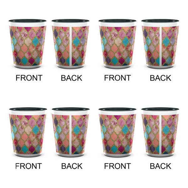 Glitter Moroccan Watercolor Shot Glassess - Two Tone - Set of 4 - APPROVAL