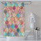 Glitter Moroccan Watercolor Shower Curtain Lifestyle