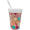 Glitter Moroccan Watercolor Sippy Cup with Straw