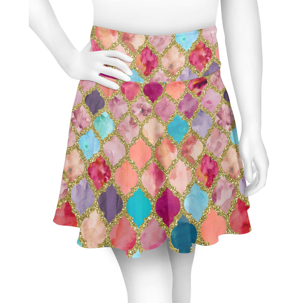 Custom Glitter Moroccan Watercolor Skater Skirt