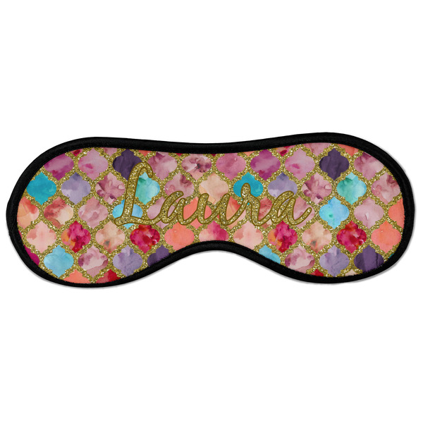 Custom Glitter Moroccan Watercolor Sleeping Eye Masks - Large