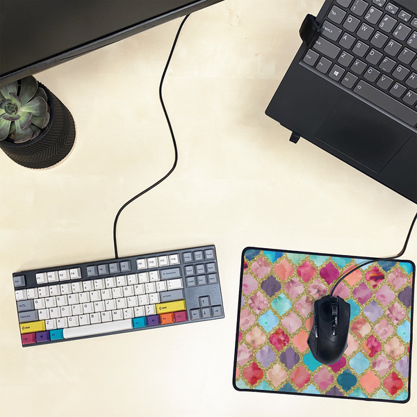 Glitter Moroccan Watercolor Small Gaming Mats - LIFESTYLE