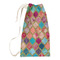 Glitter Moroccan Watercolor Small Laundry Bag - Front View