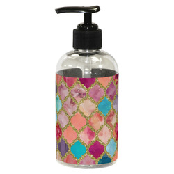 Glitter Moroccan Watercolor Plastic Soap / Lotion Dispenser (8 oz - Small - Black)