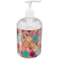 Glitter Moroccan Watercolor Acrylic Soap & Lotion Bottle