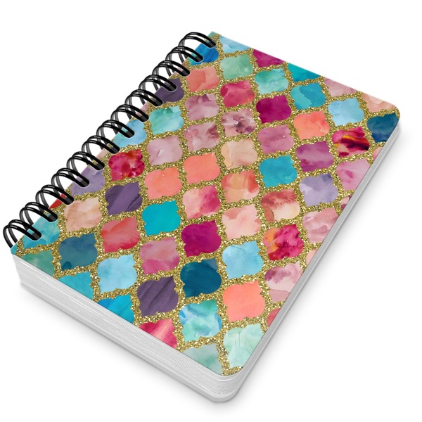 Glitter Moroccan Watercolor Spiral Journal 5 x 7 - Main