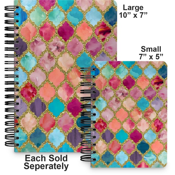 Glitter Moroccan Watercolor Spiral Journal - Comparison