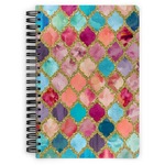 Glitter Moroccan Watercolor Spiral Notebook