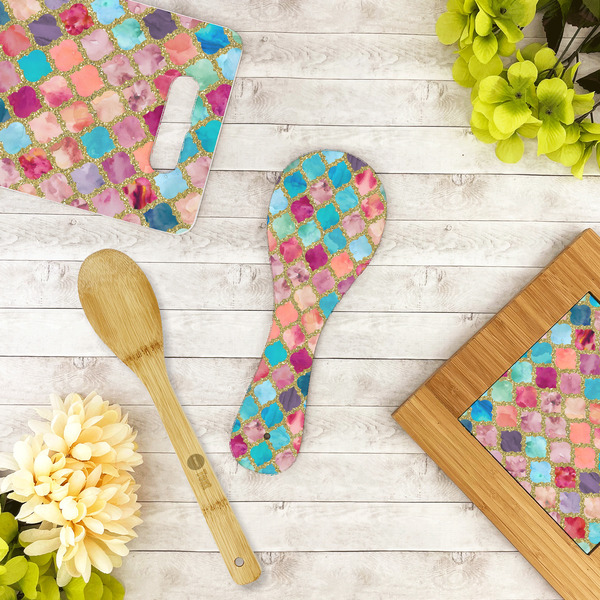 Glitter Moroccan Watercolor Spoon Rest Trivet - LIFESTYLE