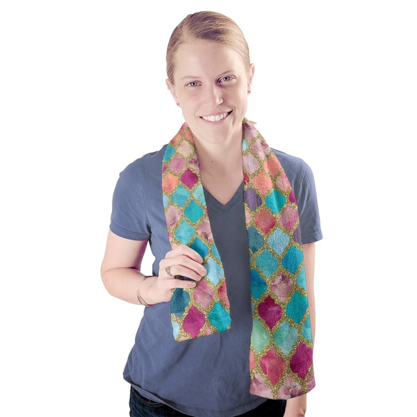 Glitter Moroccan Watercolor Sport Towel - Exercise use - Model