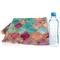 Glitter Moroccan Watercolor Sports Towel Folded with Water Bottle