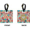 Glitter Moroccan Watercolor Square Luggage Tag (Front + Back)