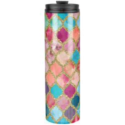 Glitter Moroccan Watercolor Stainless Steel Skinny Tumbler - 20 oz