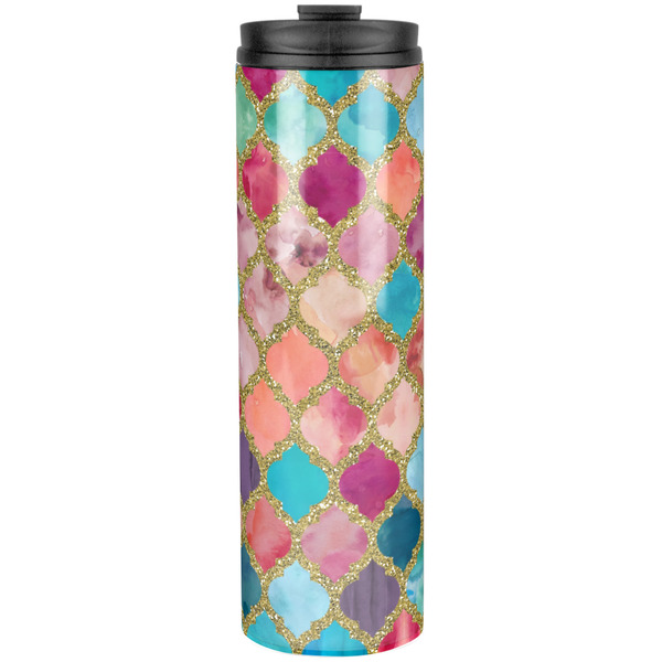 Glitter Moroccan Watercolor Stainless Steel Tumbler 20 Oz - Front