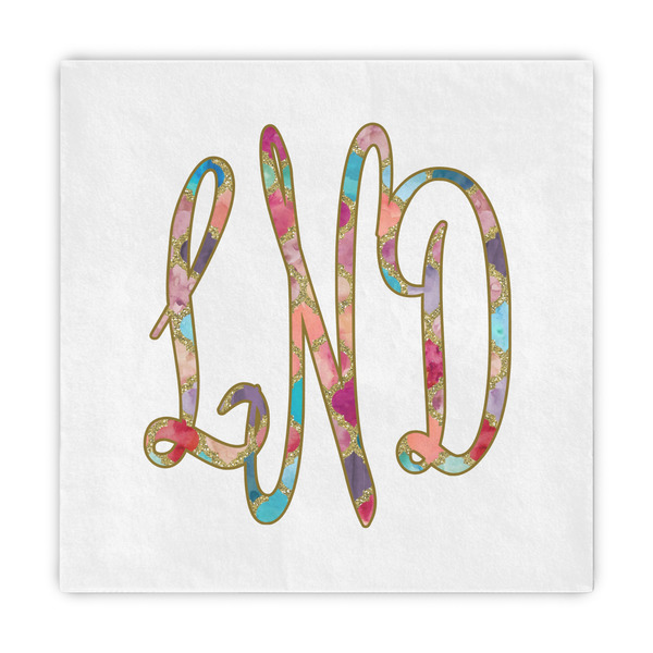 Custom Glitter Moroccan Watercolor Decorative Paper Napkins